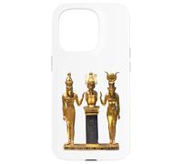 Carcasa para iPhone 15 Pro Camiseta egipcia Trinity Golden Horus Osiris e ISIS Statue
