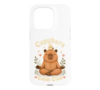 Carcasa para iPhone 15 Pro Capybara Calm Club Lindo Meditando Animal Zen