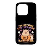 Carcasa para iPhone 15 Pro Capybara Just Here for The Candy Lindo Disfraz de Halloween
