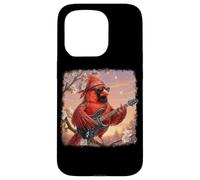 Carcasa para iPhone 15 Pro Cardenal Norteño Guitarra Aves Biólogo Ornitólogo Pájaro