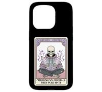 Carcasa para iPhone 15 Pro Cargando mis Cristales con la Carta del Tarot Esqueleto de rencor Puro