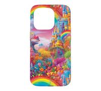 Carcasa para iPhone 15 Pro Castillo Rainbow Fairytale Magical Princess Design