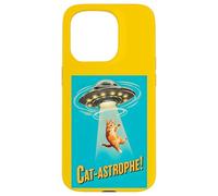 Carcasa para iPhone 15 Pro Cat-astrophe! - Póster de la película Vintage Retro de platillo Volador OVNI