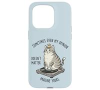 Carcasa para iPhone 15 Pro Cat On Record Player Imagina Que tu opinión no Importa