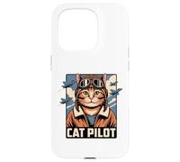 Carcasa para iPhone 15 Pro Cat Pilot Aviator Estilo Vintage