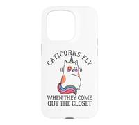 Carcasa para iPhone 15 Pro Caticorns Fly When They Sale The Closet Cat Unicorn Fun