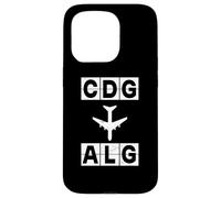 Carcasa para iPhone 15 Pro CDG a ALG Ruta de avión París Argel