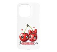 Carcasa para iPhone 15 Pro Cerezas Kawaii I Cherrish You Pareja Amor Fruta