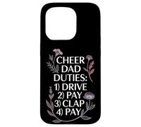 Carcasa para iPhone 15 Pro Cheer Dad Duties Drive Pay Clap Pay Sports Father -