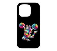 Carcasa para iPhone 15 Pro Cheerleader Pom Poms Colorful Outfit Rainbow Tie Dye