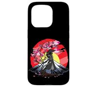 Carcasa para iPhone 15 Pro Cherry Blossom Fighter Fujuyama Sunset Japanese Samurai