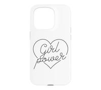 Carcasa para iPhone 15 Pro Chica Poder Corazón Amor Mujeres poderosas Fuerte Empoderar Mujer
