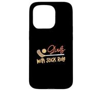 Carcasa para iPhone 15 Pro Chicas con Regla de Palo Hockey Interior Impresionante Jugador de Floorball