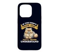 Carcasa para iPhone 15 Pro Chinchilla Gato Persa Mamá/Papá Divertido Gato Dueño Humor
