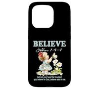 Carcasa para iPhone 15 Pro Christian Faith Believe In Christ versículo de la Biblia Niña