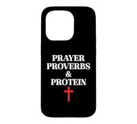 Carcasa para iPhone 15 Pro Christian Prayer Proverbs Protein Shakes Jesus Weights Faith