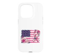 Carcasa para iPhone 15 Pro Cinta de Apoyo de Bandera patriótica Americana diseño Floral