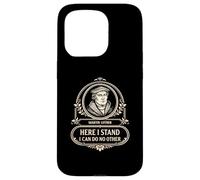 Carcasa para iPhone 15 Pro Cita de Teología Reformada Martin Luther Here I Stand