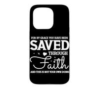 Carcasa para iPhone 15 Pro Cita Inspiradora de Fe y Gracia Divina