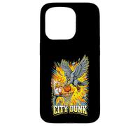 Carcasa para iPhone 15 Pro City Dunk Pigeon Baloncesto Slam Funny Bird