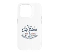 Carcasa para iPhone 15 Pro City Island Bronx New York Nautical Anchor Vintage Velero