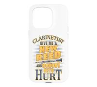 Carcasa para iPhone 15 Pro Clarinetista Dame una caña Nueva y Nadie se lastima Humor