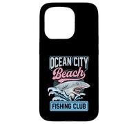 Carcasa para iPhone 15 Pro Club de Pesca Ocean City Beach Shark Maryland