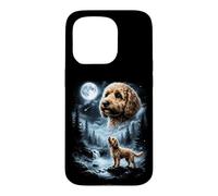 Carcasa para iPhone 15 Pro Cockapoo Howling to The Moon Retro Doodle Doodle Dog