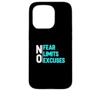 Carcasa para iPhone 15 Pro Color Turquesa NO Excuses-Fear-Limits Gráfico Turquesa