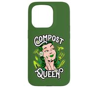 Carcasa para iPhone 15 Pro Compost Queen Herramientas de jardinería Vintage Pop Art Gardener Girl