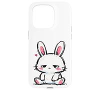 Carcasa para iPhone 15 Pro Conejito Triste, Tan Lindo gráfico de Conejo