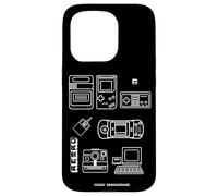 Carcasa para iPhone 15 Pro Consolas Retro para PC, Juegos, historial Nerd, visión General de 8 bits píxeles