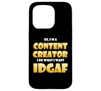 Carcasa para iPhone 15 Pro Content Creator Idgaf Meme Video Content Creation Cosplay