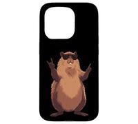 Carcasa para iPhone 15 Pro Cool Beaver Rock On Funny Animal Gafas De Sol Diseño