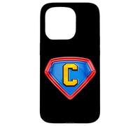Carcasa para iPhone 15 Pro Cool Super C Alphabet Cute Initial Monogram Letter C Graphic