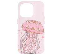Carcasa para iPhone 15 Pro Coquette Jellyfish Pink Bow Pearls Soft Girl Aesthetic