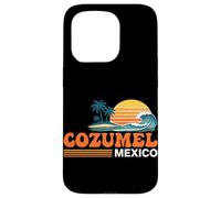 Carcasa para iPhone 15 Pro Cozumel México Vintage Sunset Island