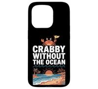 Carcasa para iPhone 15 Pro Crabby Without The Ocean Funny Beach Vacation Crab