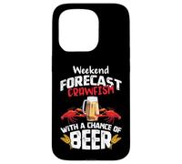 Carcasa para iPhone 15 Pro Crawfish with a Chance of Beer Weekend Forecast Seafood Boil