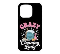 Carcasa para iPhone 15 Pro Crazy Cleaning Lady Conserje