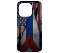 Carcasa para iPhone 15 Pro Cuba American Roots Cuban USA Flag Black