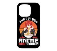 Carcasa para iPhone 15 Pro Cuenco de Fideos japoneses Just A Boy Who Loves Anime y Ramen