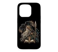 Carcasa para iPhone 15 Pro Cuervos de Odín Hugin y Munin Odin Wotan Árbol de la Vida Yggdrasil