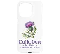 Carcasa para iPhone 15 Pro Culloden Scotland Recuerda y honra el Cardo Acuarela