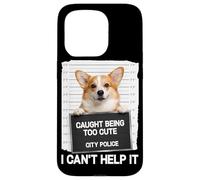 Carcasa para iPhone 15 Pro Cute Corgi Mugshot Atrapado Siendo Demasiado Lindo no Puedo ayudarlo