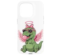 Carcasa para iPhone 15 Pro Cute Dinosaur Angel Valentine's Day Gum Love