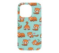 Carcasa para iPhone 15 Pro Cute Funny Kawaii Womens Girls Kids Red Panda Lover Pattern