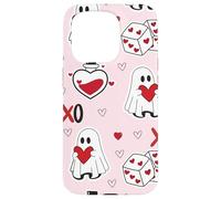 Carcasa para iPhone 15 Pro Cute Ghost Valentines XOXO Heart Dice Spooky