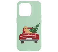 Carcasa para iPhone 15 Pro Cute Golden Retriever Christmas Car Puppy Dog Pet