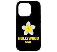 Carcasa para iPhone 15 Pro Cute Hollywood USA Tropical Yellow Frangipani Aesthetic Art